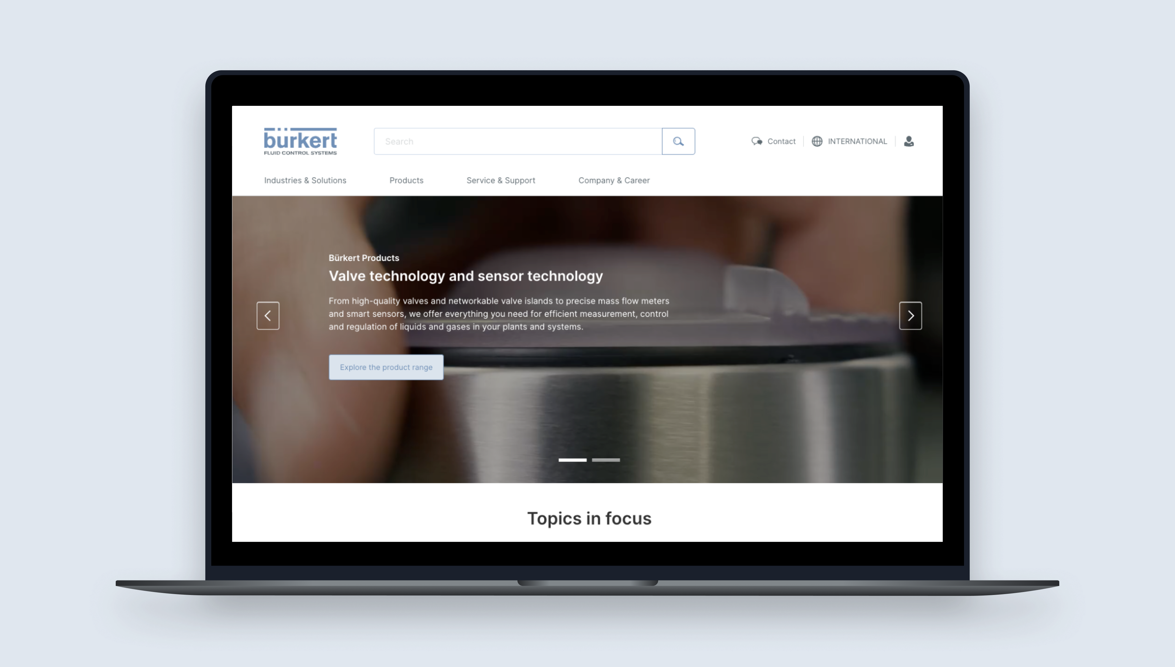 Ansicht des Kundenportals My Bürkert