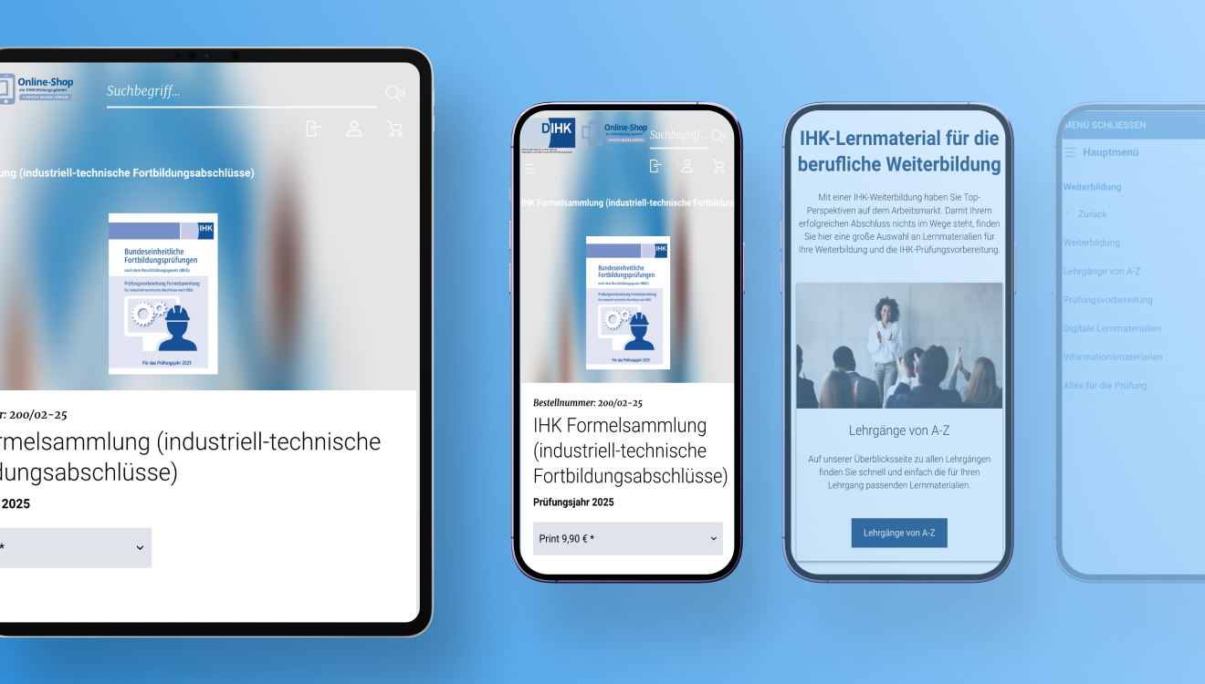 DIHK Shop auf verschiedenen Endgeräten