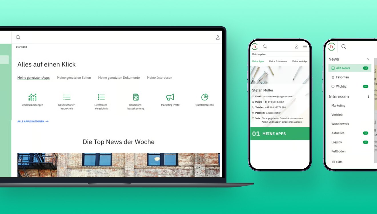 Ansicht des hagebau Extranets