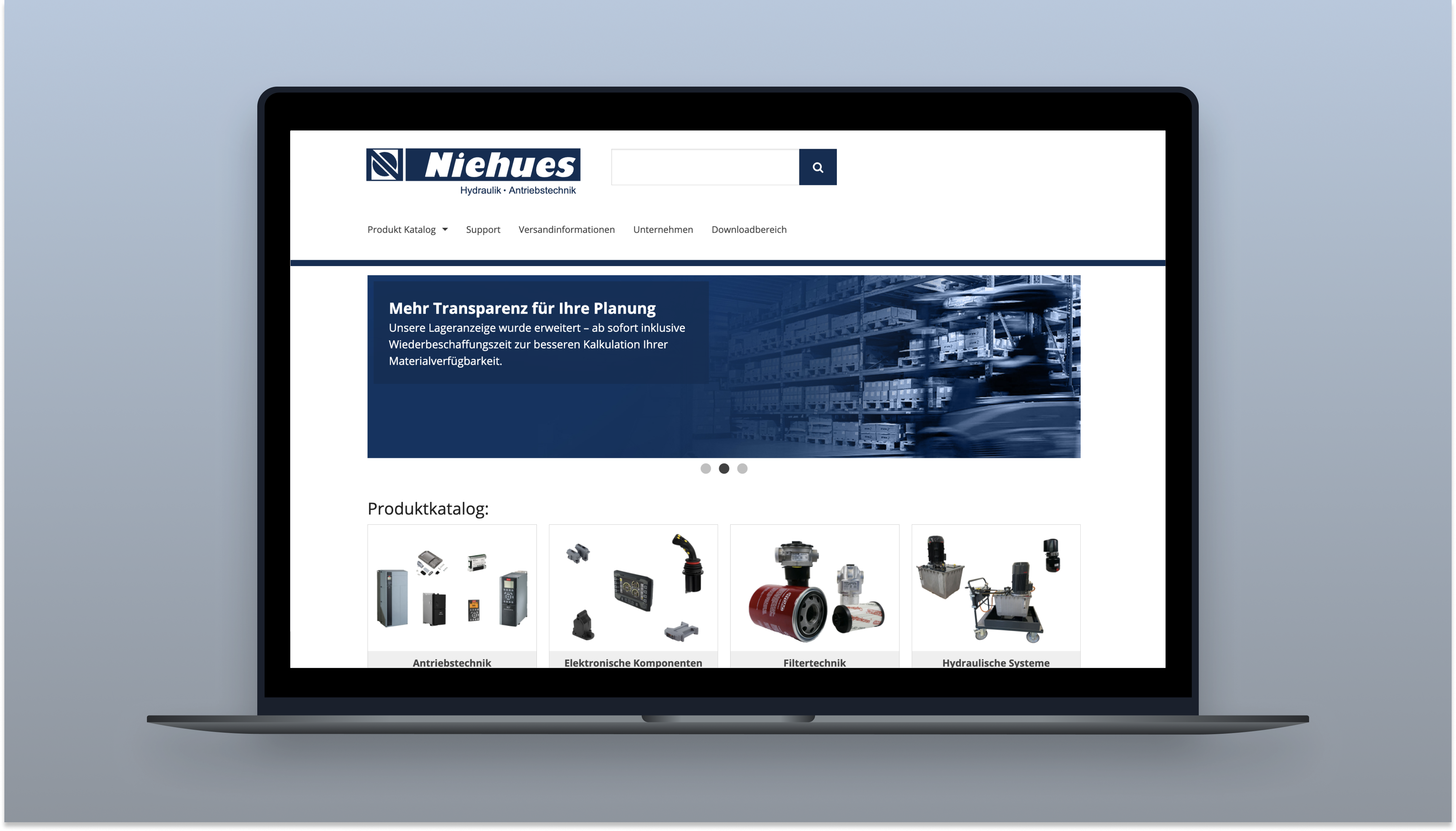 Ansicht des B2B-Onlineshops von Th. Niehues