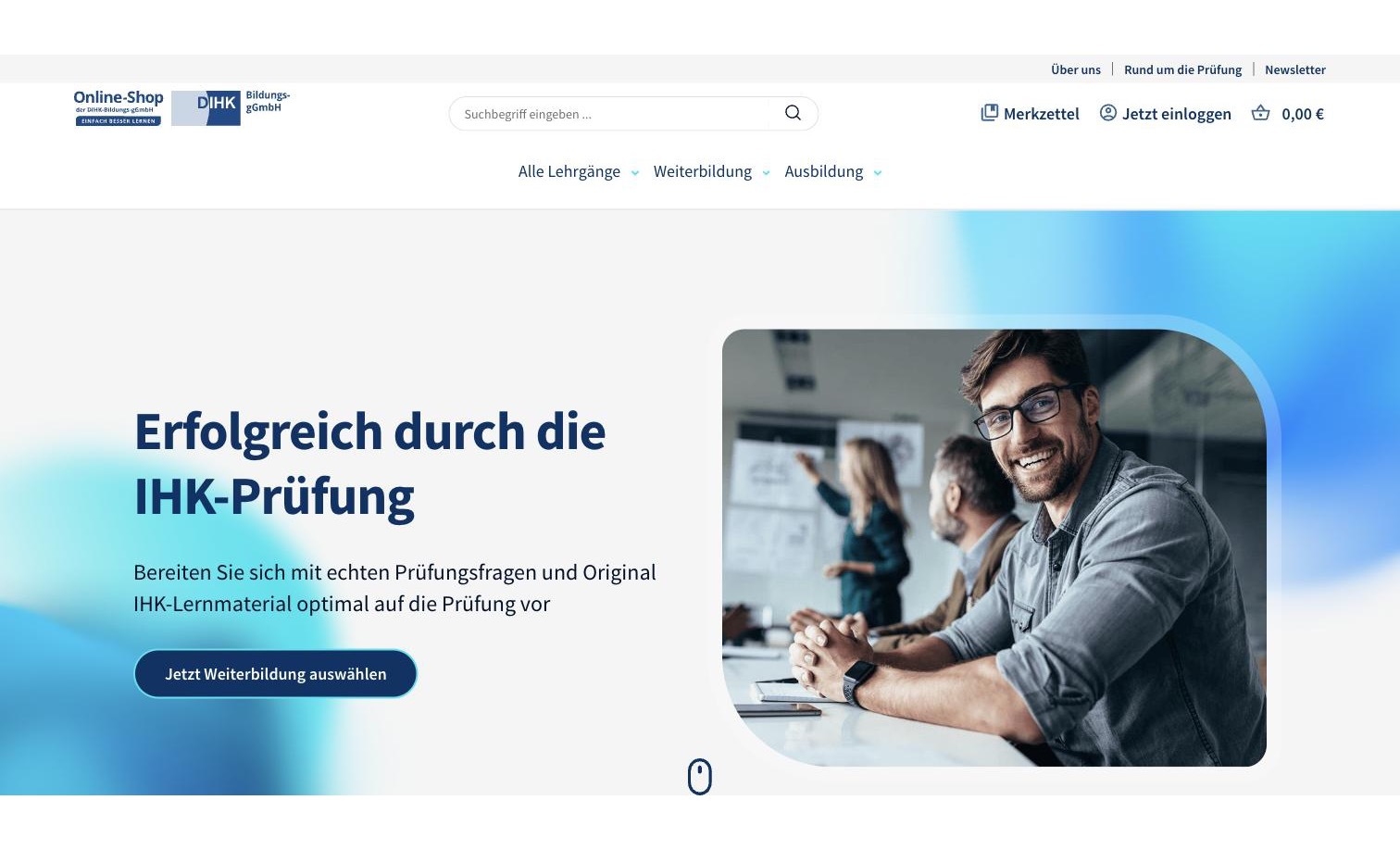 Startseite des DIHK-Bildungsshops